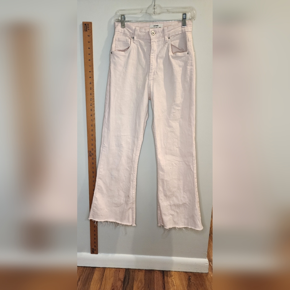 Cotton On Women's Flare Jeans in Light Pink